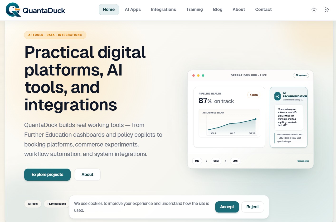 Consultancy website with professional service layout